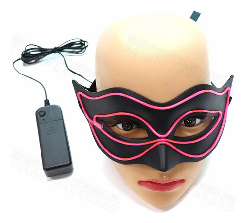 Increible Antifaz Led Cotillon Luminoso Color Rosa