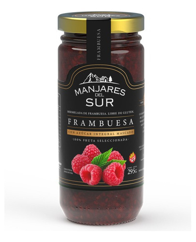 Mermelada Premium De Frambuesa Manjares Del Sur X 295grs