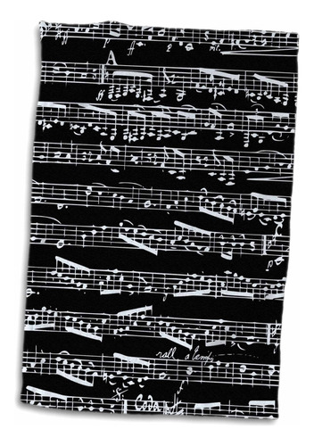 3d Rose Black And White Notes-stylish Sheet Music-piano...