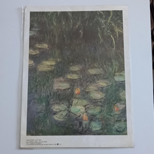 Lámina Claude Monet Nenúfares 1985 Spadem  32 X 24 Cm