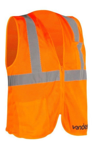 Imagem 4 de 5 de Colete Refletivo Com Bolso E Zíper Laranja Cv105 - Vonder