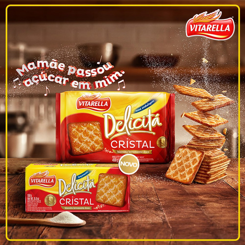 Biscoito Delicita Cristal Vitarella Kit 5