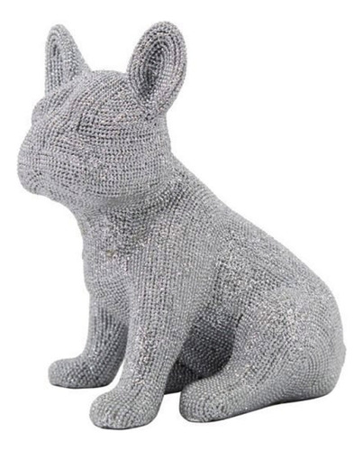 Figura Estatuilla Canina Perro Bulldog Adorno Brillos  Deco