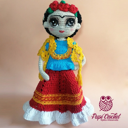 Frida Kahlo Muñeca Amigurumi Crochet