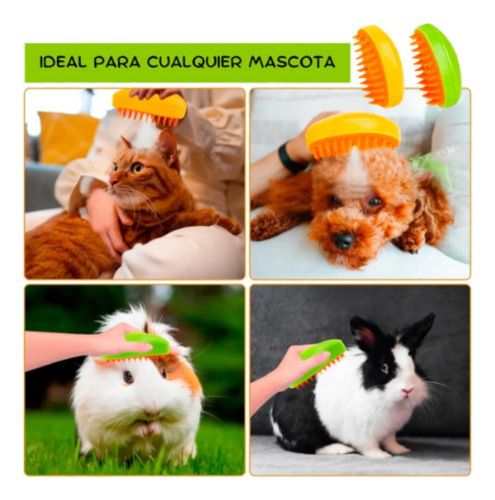 Cepillo 3 En 1 Cepillo Vapor Gatos Perros Spray Masajeador Mixto