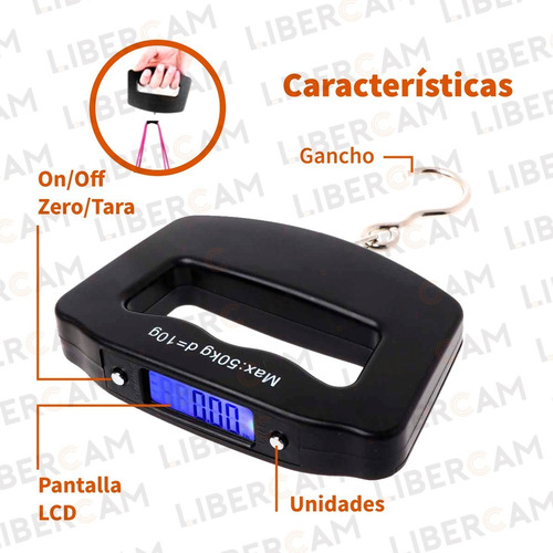 Balanza Para Valijas Digital Portátil De Mano Pesa 50kg-10g