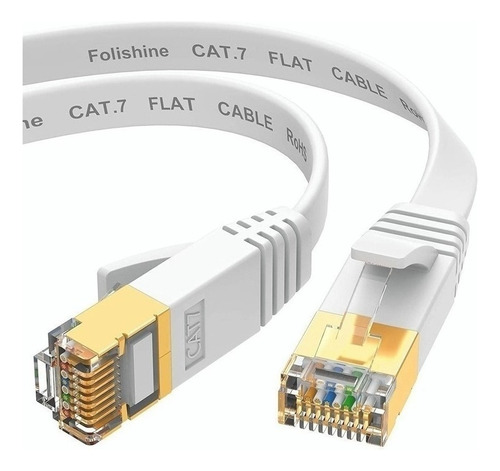 Cable Ethernet Plano Cat 7 Rj45 Lan Stp 20 Metros, Rojo
