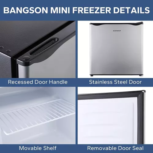 BANGSON Congelador vertical, mini congelador de 1.1 pies cúbicos con  estante extraíble, mini congelador compacto de una sola puerta, congelador  – Yaxa Colombia