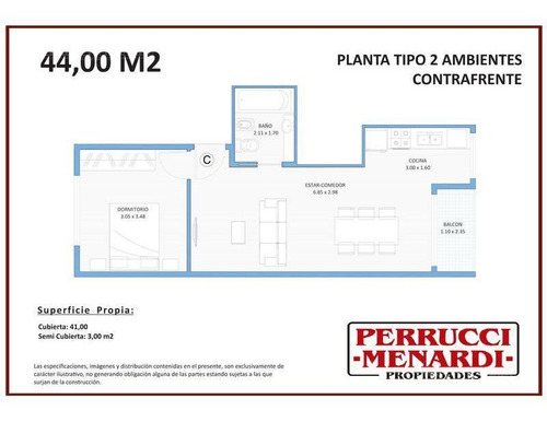 Imagen 10 de 11 de Departamento 2 Ambientes Con Cochera
