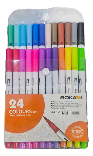 Estojos Canetinha Colorida 24 Cores Colorir Bobbie Goods