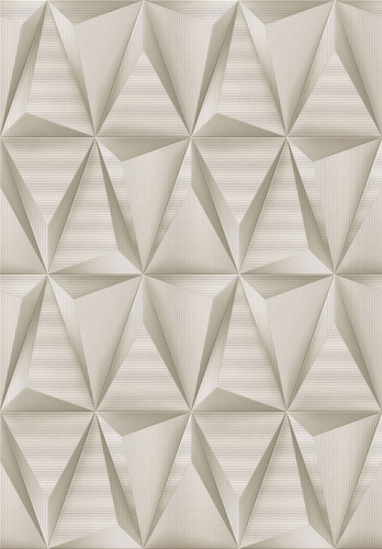 Papel Tapiz Beige Claro Diseño Triángulos Con Efecto 3d