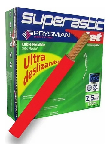 Cable Unipolar 2.5mm 100 Metros Pirelli Prysmian Rojo