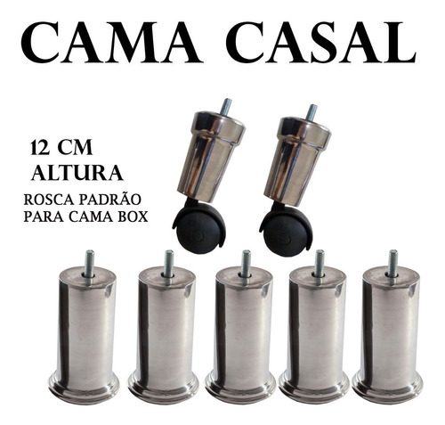 Kit Pés Cama Box Alumínio Rodinhas Pezinho Reforçado Oferta