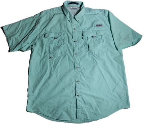 Camisa Columbia Pfg Man Omni-shade Green Aqua L