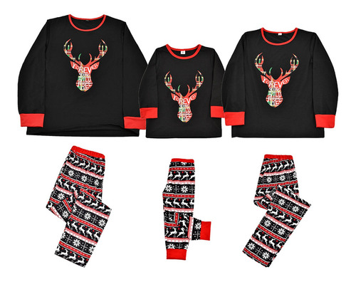Traje De Pijama Familiar Con Estampado Navideño Para Niño, M