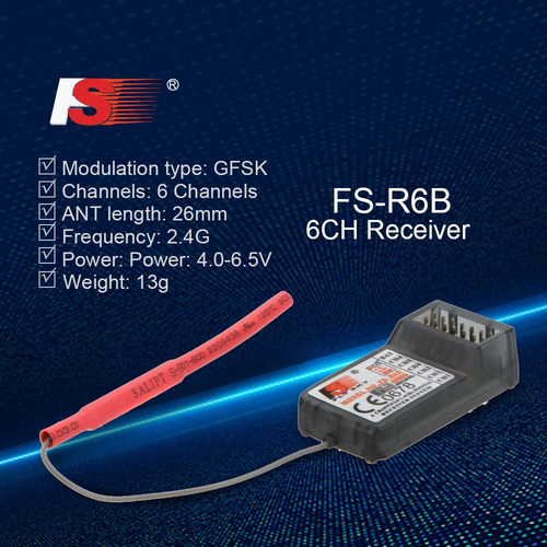 Original Flysky Fs -r6b 2.4ghz Receptor Para 6 Canales Para