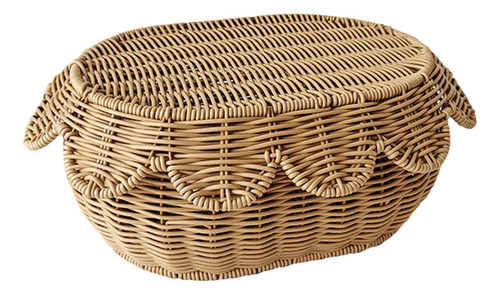 Cesta De Pan Tejida, De Imitación De Ratán, Contenedor M