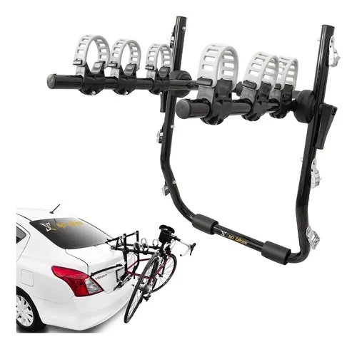 Portabicicletas para coche, soporte de maletero de bicicleta negro y rojo,  carga máxima de 88.2 lbs, 3 bicicletas, (26.77 x 18.89 x 24.41 pulgadas)