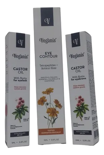 Kit Veganis Mirada Perfecta Contorno De Ojos+aceite Ricino