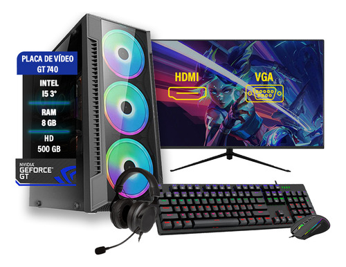 Pc Gamer Completo Intel I5 8gb Hd 500gb Placa De Video