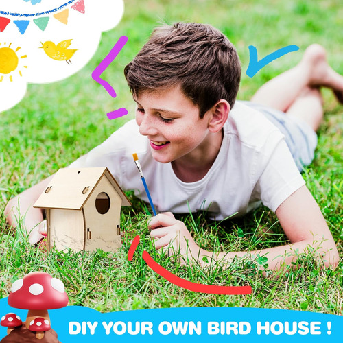 Bellochiddo Kit De Manualidades Para Casa De Pájaros Para Ni