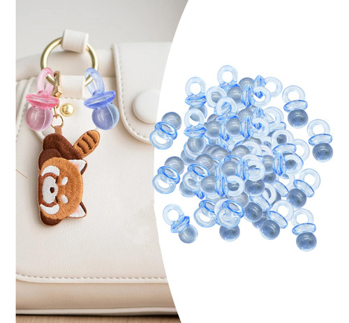 100x Cuentas Acrílicas Para Chupetes De Bebé, Azul