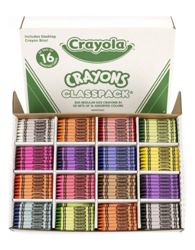 Crayola Bulk Crayons, 800 Count Classpack, 16 Colores Surtid