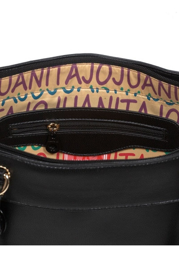Cartera Juanita Jo Shopping Bag Daltro Negro Fucsia 10808