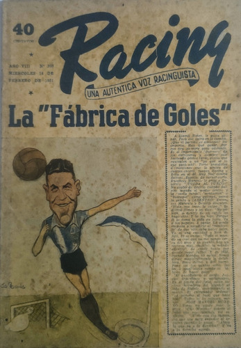 Revista Racing 398 Llamil Simes,carnaval Año 1951