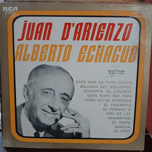 Vinilo Juan D Arienzo Alberto Echague T1 Libros Del Mundo