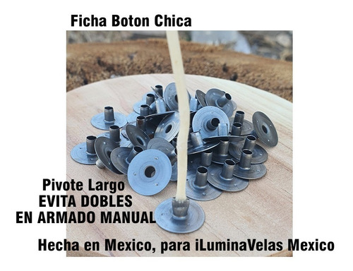 Imagen 6 de 6 de Ficha Botón Para Elaborar Velas 2000 Pz Hecho En México