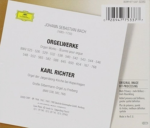 Bach - Trabajos Para Órgano - Karl Richter - 3 Cds