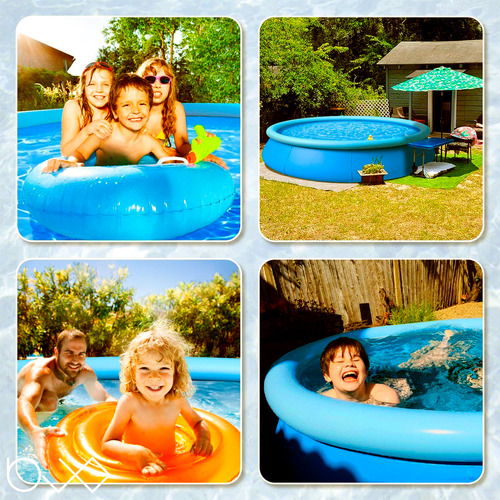 Kit Piscina Inflável 1000l + Bomba De Ar Manual Portátil