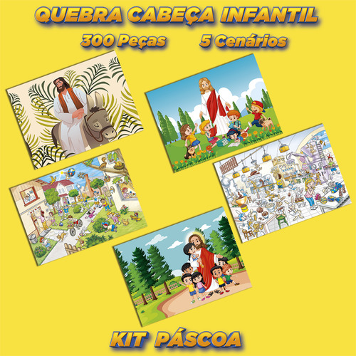 Quebra Cabeça Páscoa - Kit Com 5 Modelos Divertidos