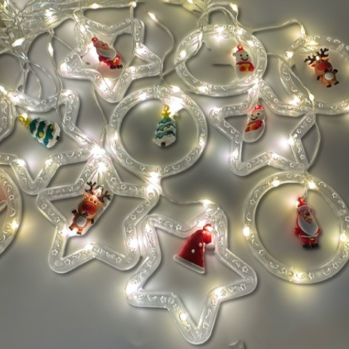 Mj-105 Serie Navideña Figuras Colgantes Tipo Cortina Led 3m