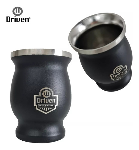 Imagen 3 de 4 de Mate Térmico Driven 230 Ml Doble Capa Acero Inoxidable Inox Color Negro Inox Series