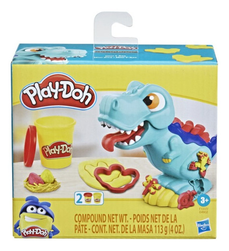 Set Plastilina Play Doh Mini T-rex 2 Plastilinas Con Molde Color Verde