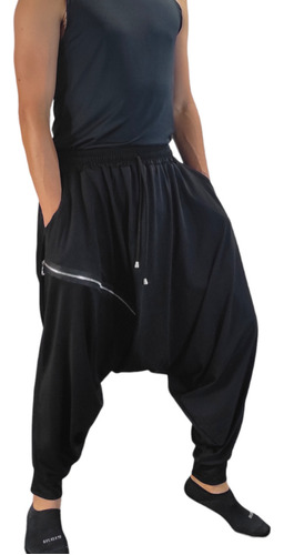Harem Pants Dhoti Yoga Cotton Aplique De Zipper Aluminio 