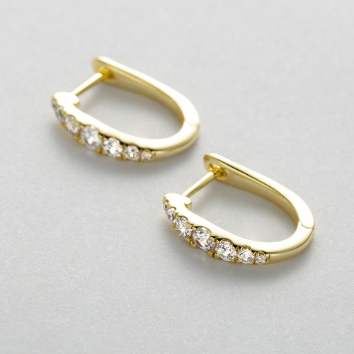 Cz Arracadas Aretes Huggies De Oro 14k Niña Mujer 16.6mm Aretes Regalo Mujer Novia Regalo