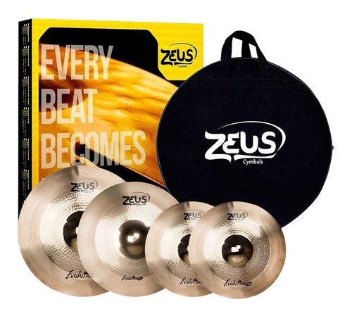Kit Set De Pratos Zeus Evolution Pro Set C 14 16 20 + Bag 