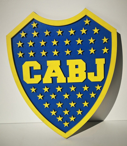 Cuadro Escudo Boca Juniors Relieve Madera Calada 110 X 90cm