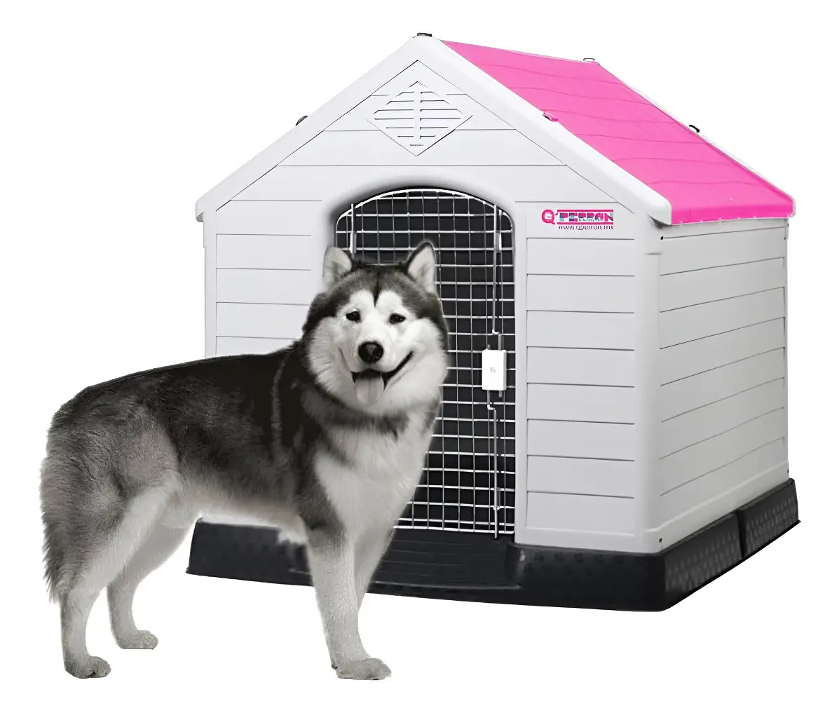 Casa Para Perros Raza G R A N D E Con Puerta Q Perrón +de 1m Color Fucsia