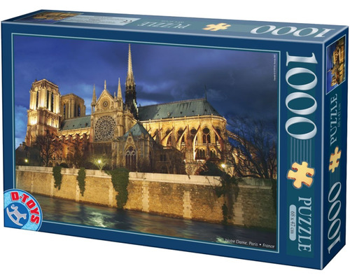 Rompecabezas 1000 Piezas Notre Dame De Noche Marca D-toys 