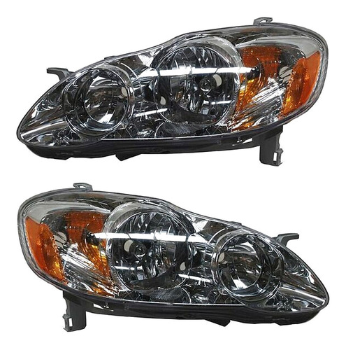 Par Faros Fondo Crom Toyota Corolla 05-08 Tyc