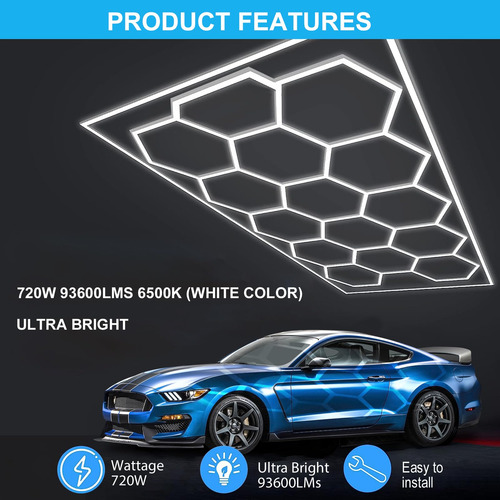 Luz De Garaje Hexagonal 720w 93600 Lúmenes 6500k