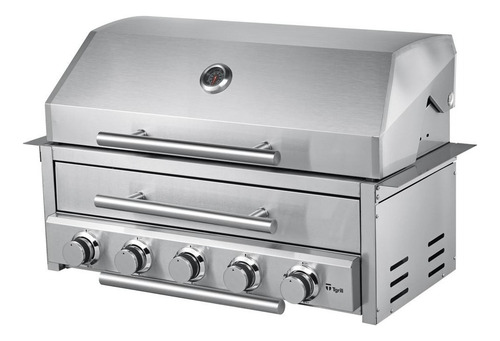 Churrasqueira Hibrida Flex Inox 304 Gás Carvão 5 Queimadores