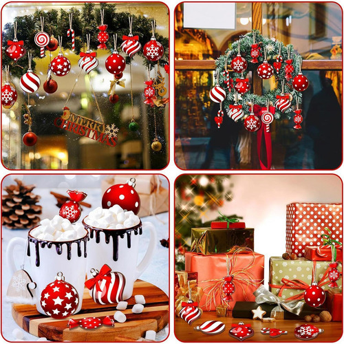 Adornos De Bolas De Caramelo Para Árbol De Navidad Adornos D