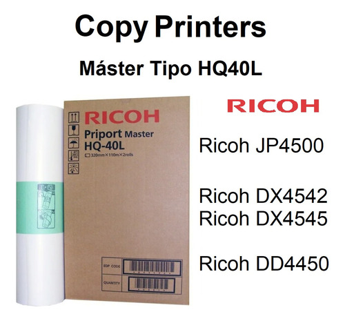 Master Ricoh Hq40l Rollo Dx4542 Dd4450 Copy Printer Priport