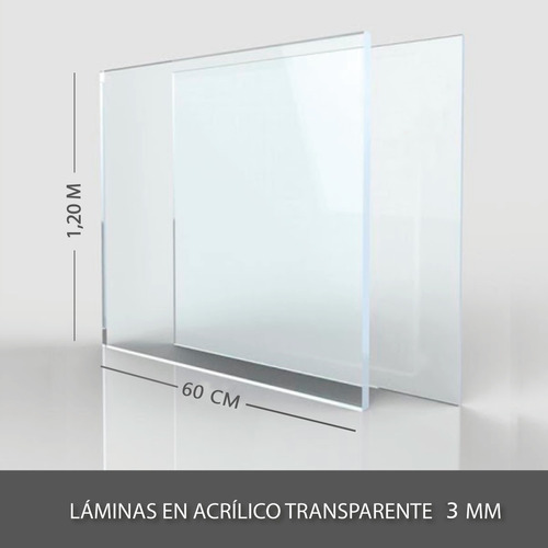 1/4 De Lamina Acrílica Transparente 3mm 1.20 X 0.60 Cm 