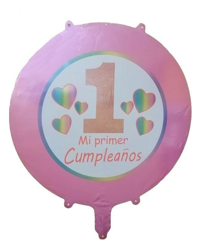 Pack 24 Globos Bebe Mi Primer Cumpleaños Con Varillas